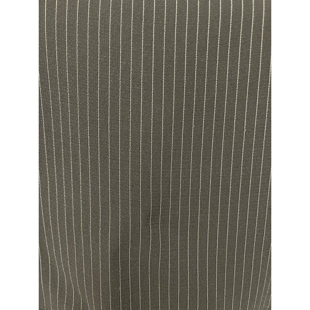 NWT Tahari Women ASL Black Pinstriped Square Neckline Short Sleeve Self-Belted M - Picture 6 of 8